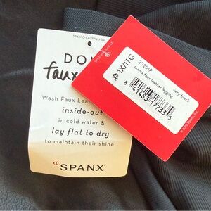 SPANX Black Maternity Faux Leather Leggings